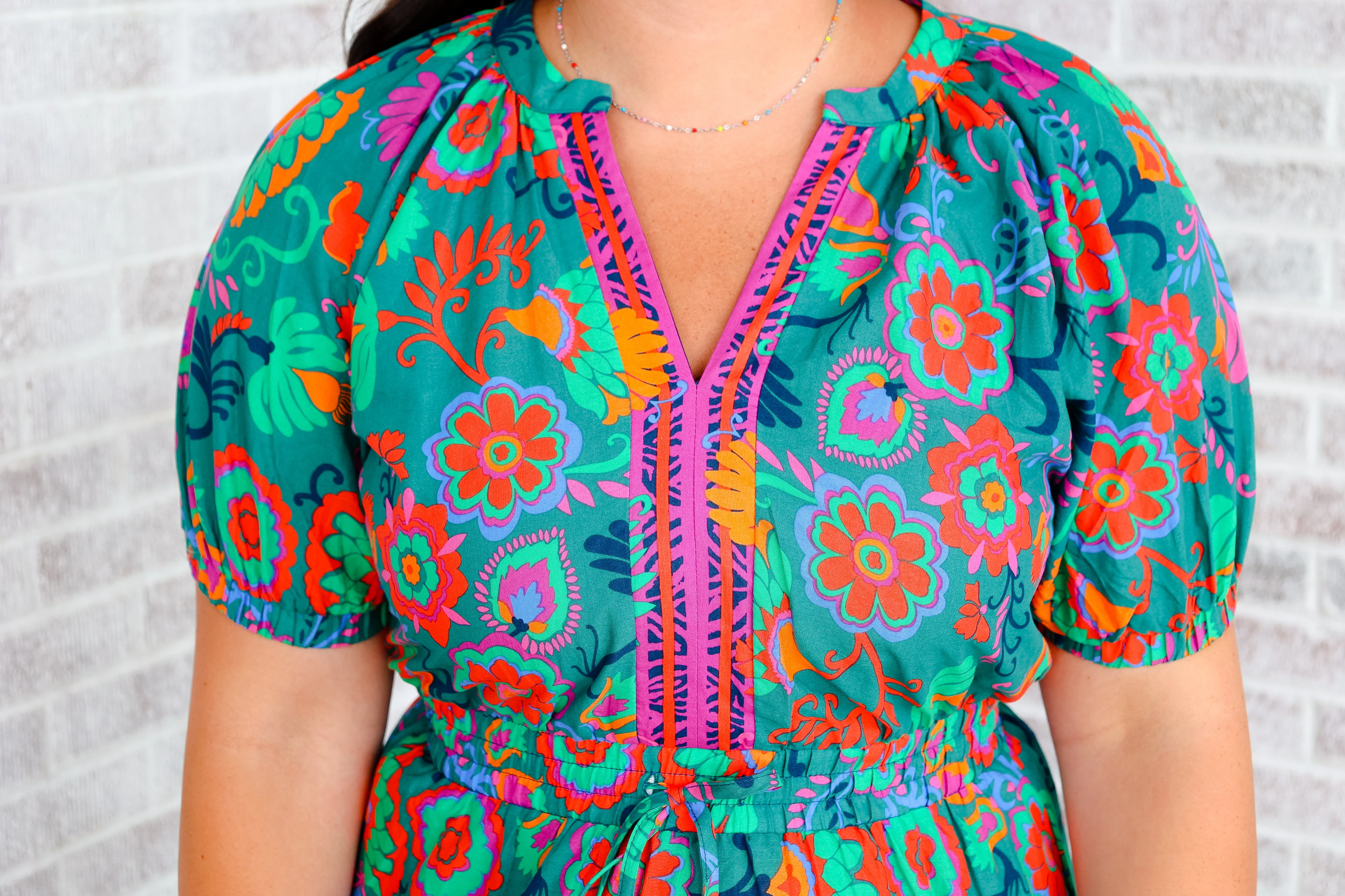 Fashionably Late Floral Print Midi Dress