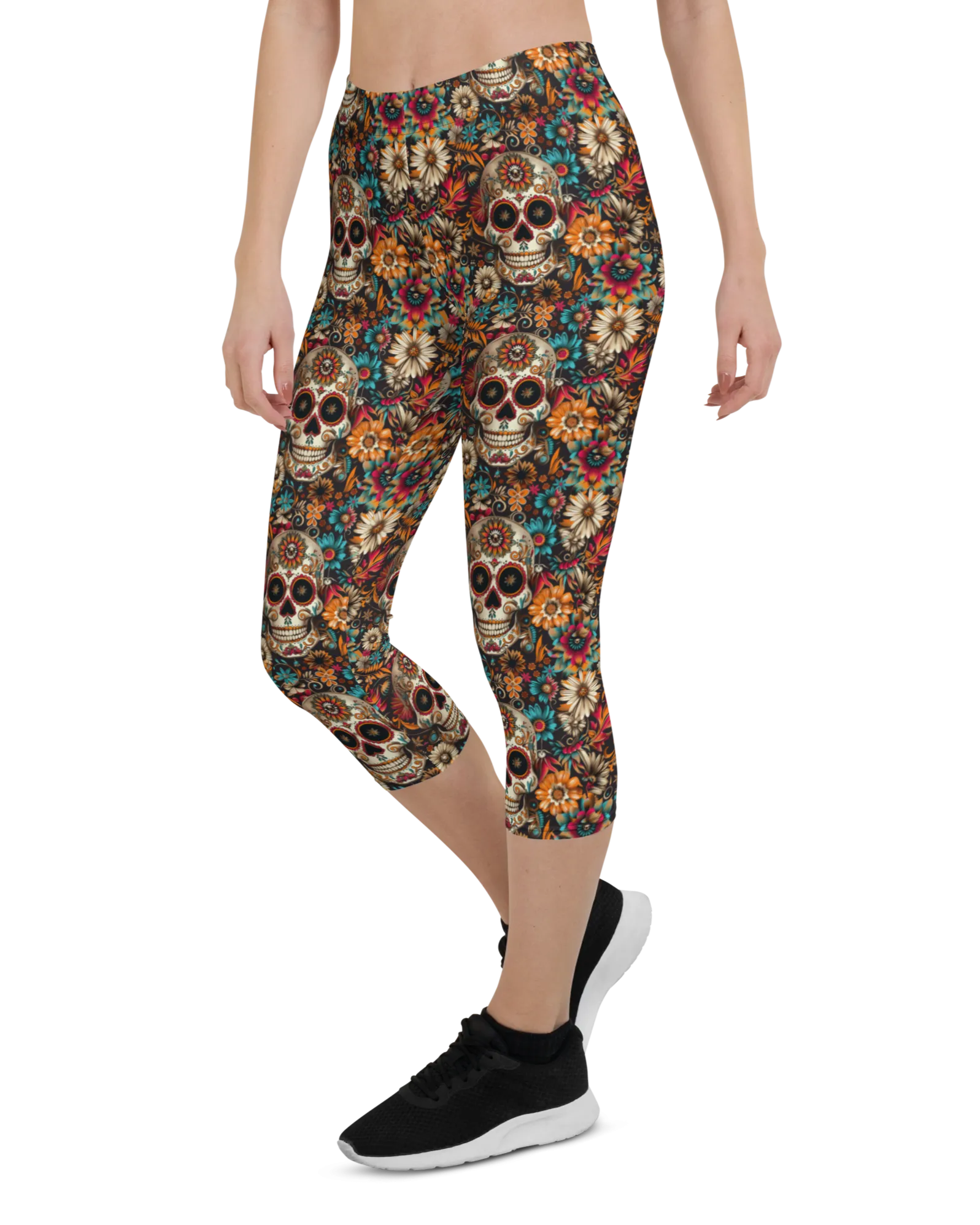 Festival Colorful Sugar Skull Capris