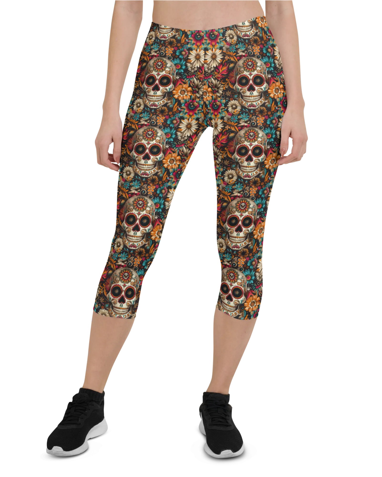 Festival Colorful Sugar Skull Capris