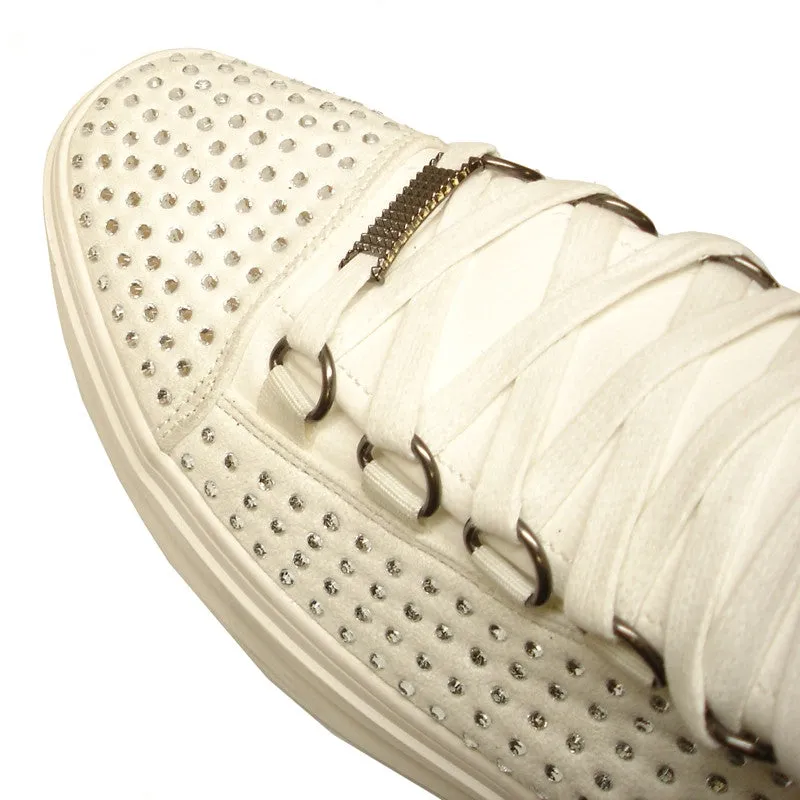 Fiesso Men's Fashion High Top Rhinestones Sneakers FI 2257