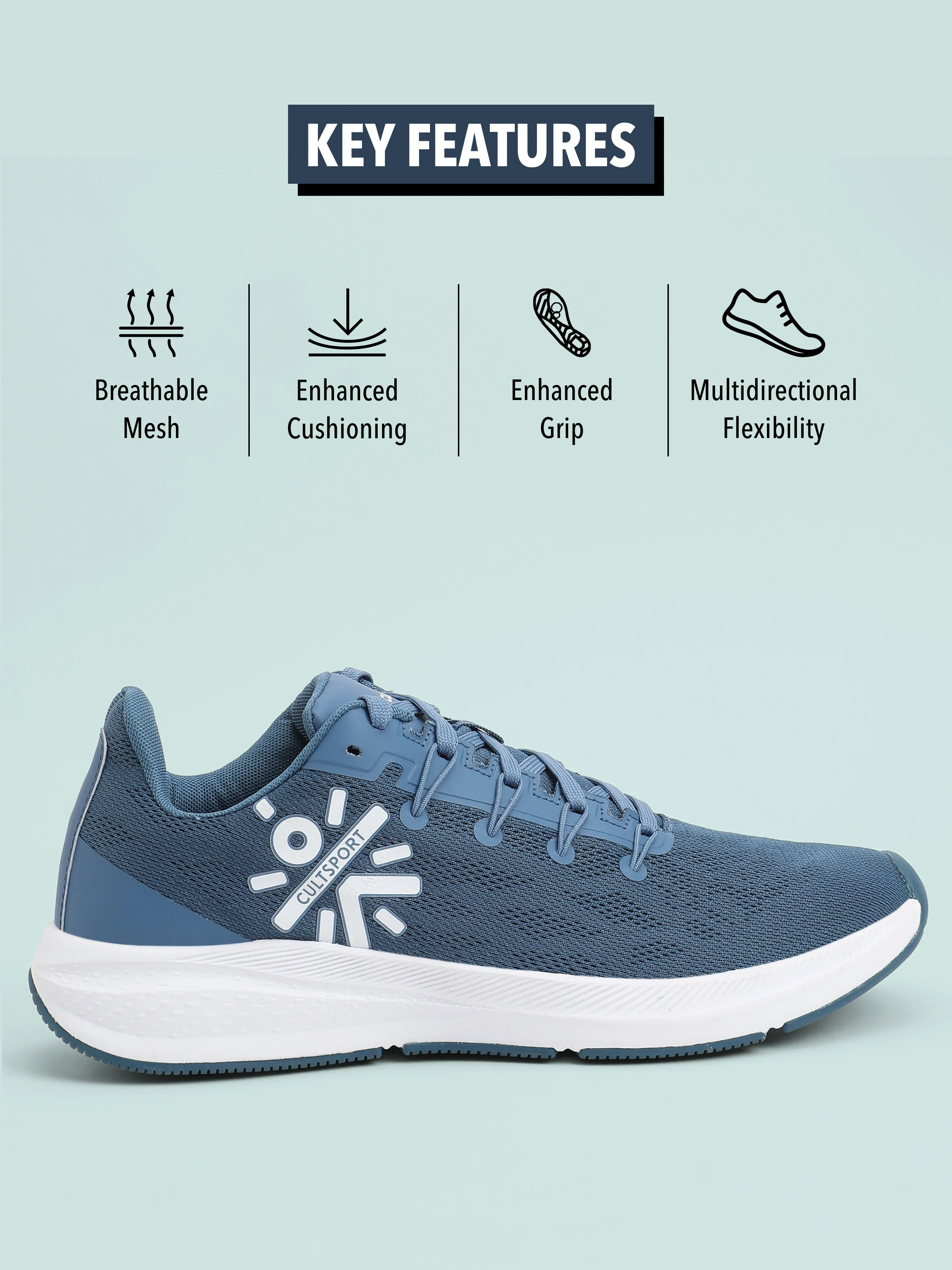 Firebird Men Running Shoes - Dusky Blue