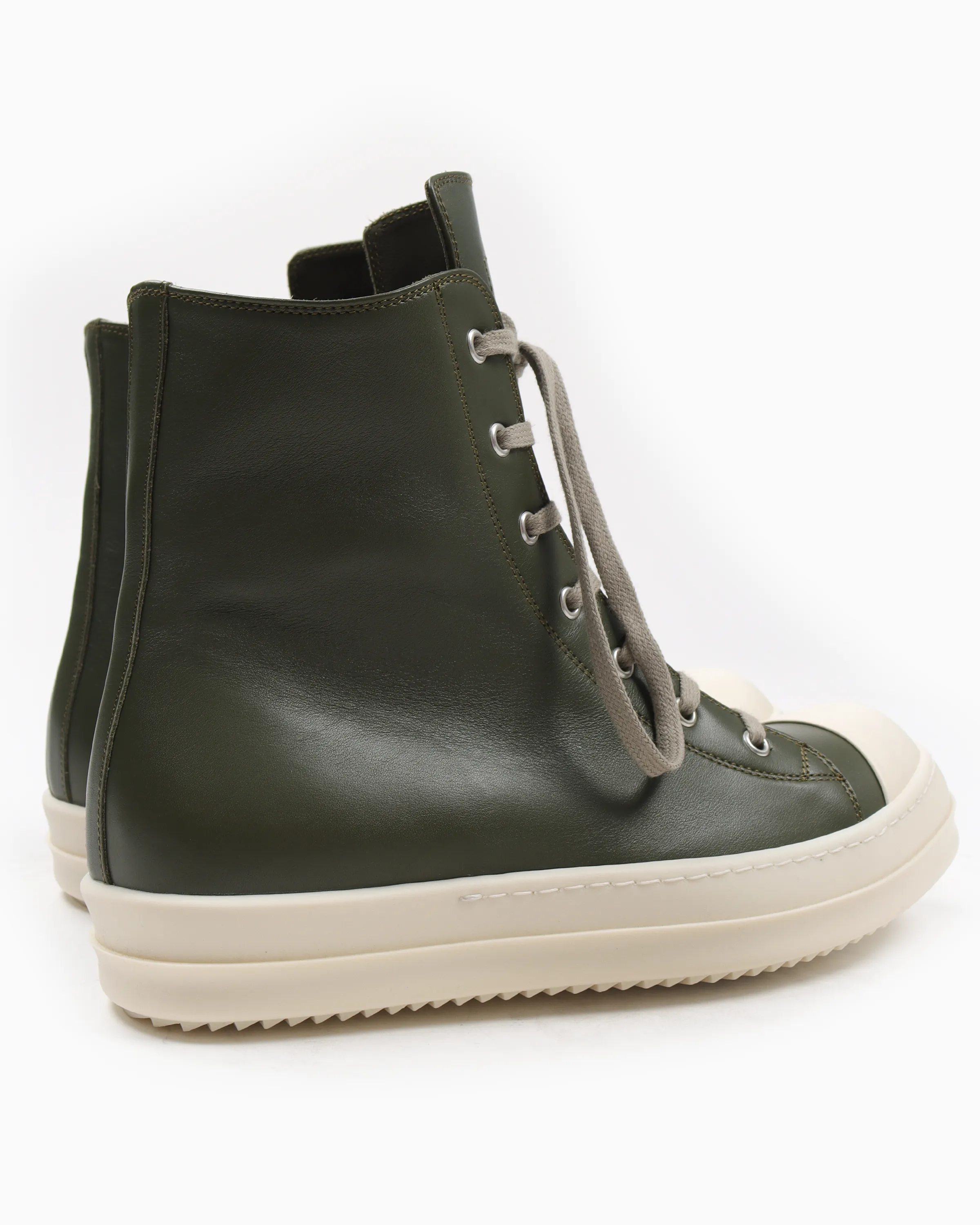 High-Top Ramones Leather Green Milk