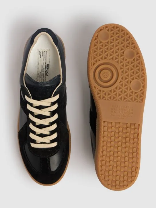 Maison Margiela   Replica leather &amp; suede low top sneakers 