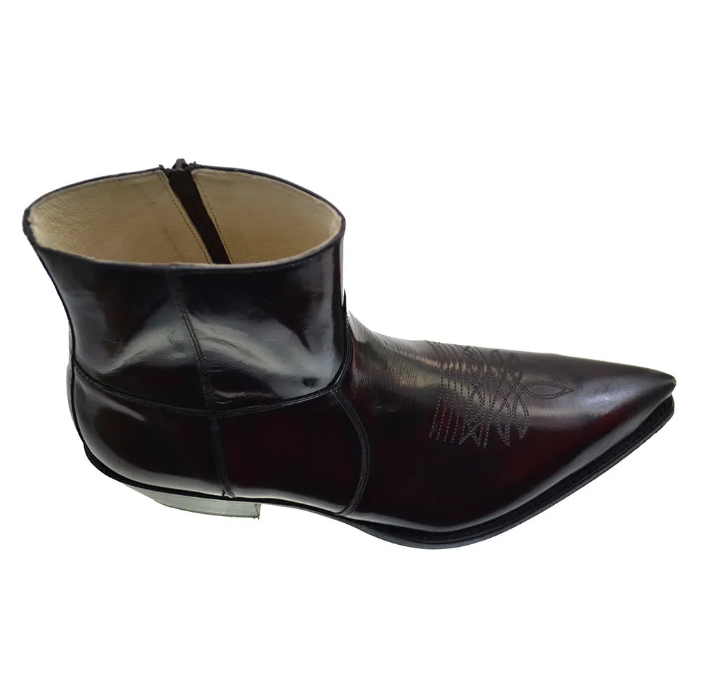 Men's Cowboy Boots Sendra 7826W Fuchsia Leather Cuban Heel