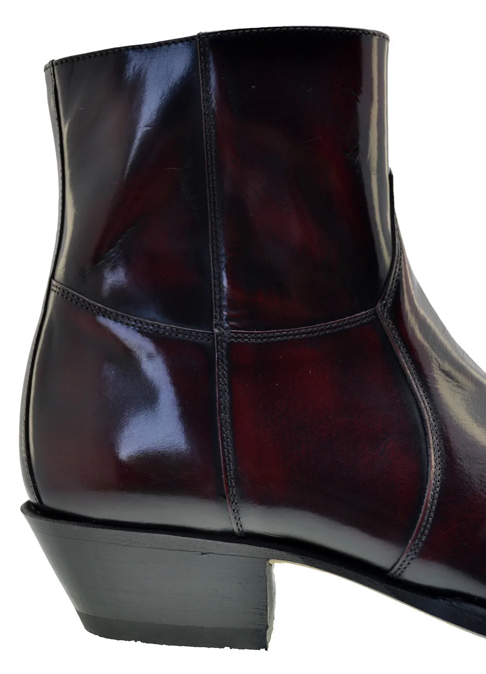 Men's Cowboy Boots Sendra 7826W Fuchsia Leather Cuban Heel