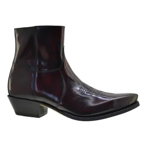 Men's Cowboy Boots Sendra 7826W Fuchsia Leather Cuban Heel