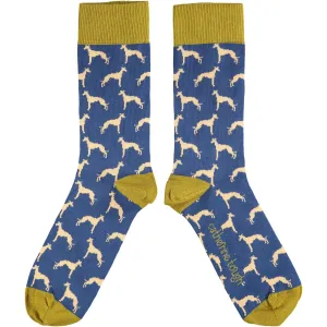 Men's Navy Whippet Organic Cotton Ankle Socks