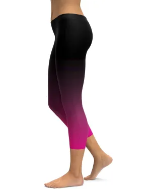 Ombre Black to Pink Capris