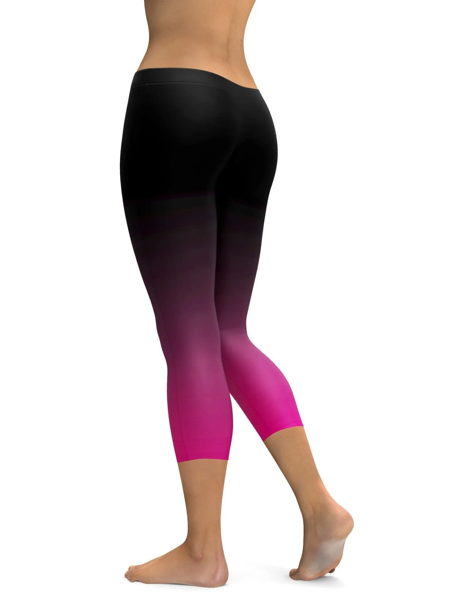 Ombre Black to Pink Capris