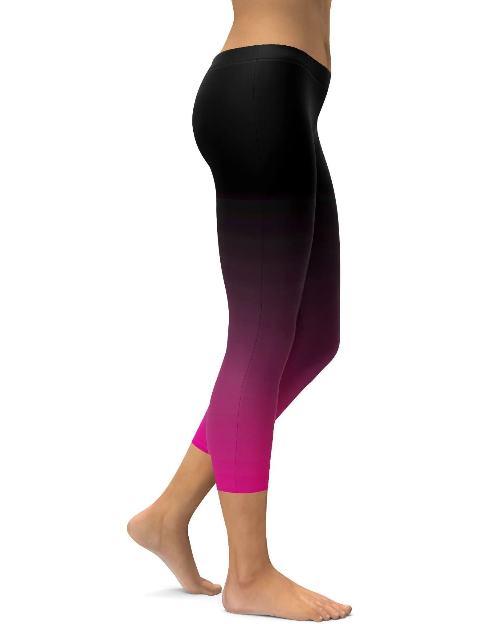 Ombre Black to Pink Capris