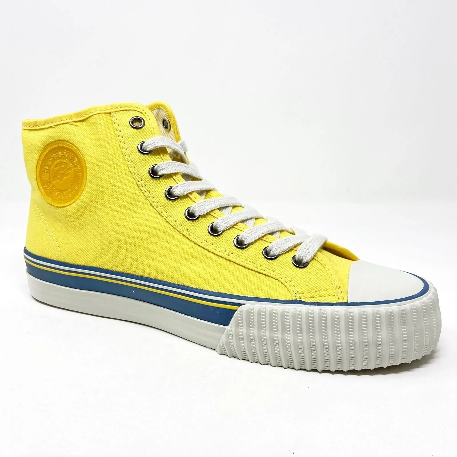 PF Flyers Center Hi Yellow White Womens Retro Casual Sneakers PM11OH2H