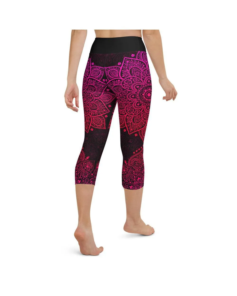 Pink Mandala Yoga Capris