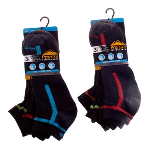 ProHike Mens Striped Trainer Socks 3 Pack Assorted