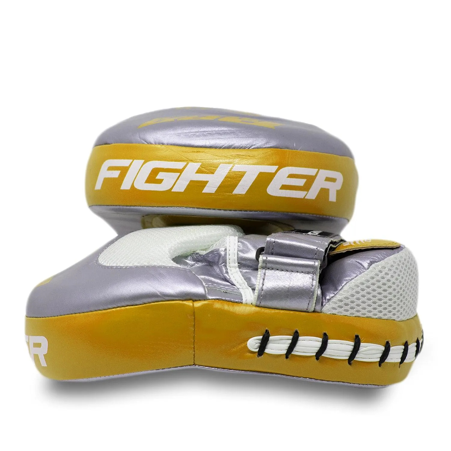 RingMaster Sports Focus pads Genuine Leather PGL 3.0 Gold and Silver