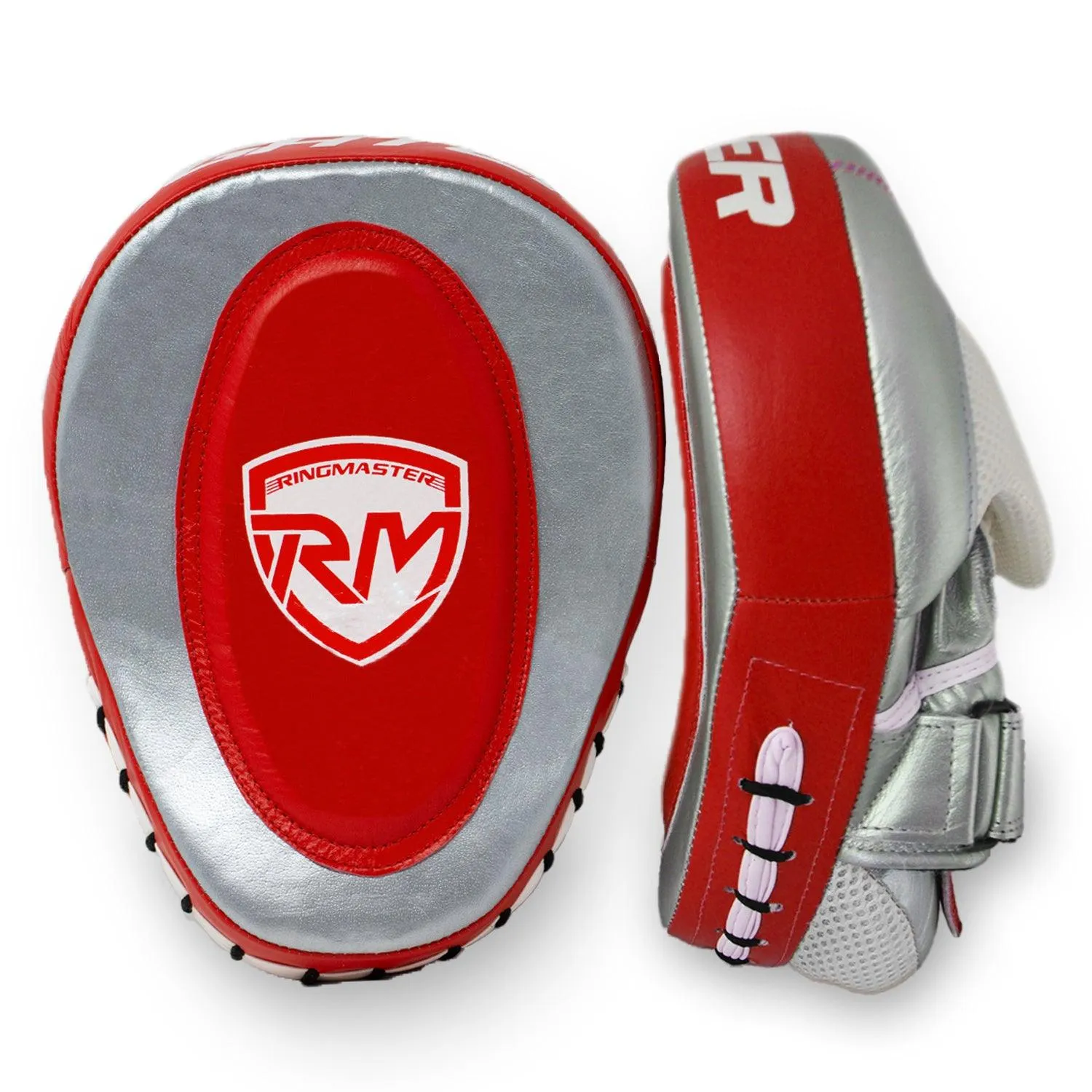 RingMaster Sports Focus pads Genuine Leather PGL 3.0 Red and Silver