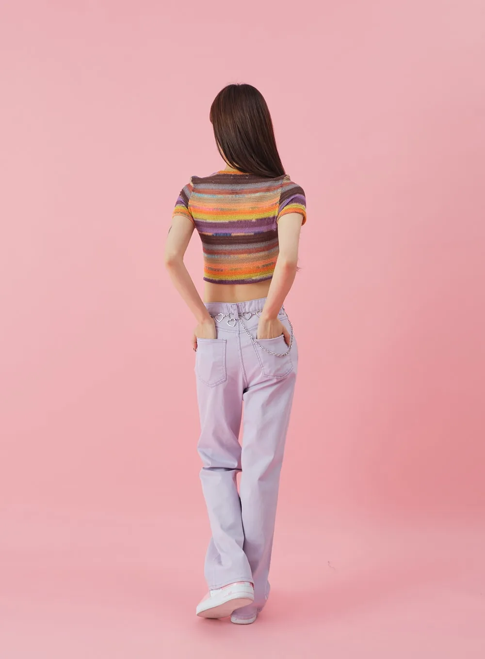 Side Slit Semi Wide Colorful Pants BY30
