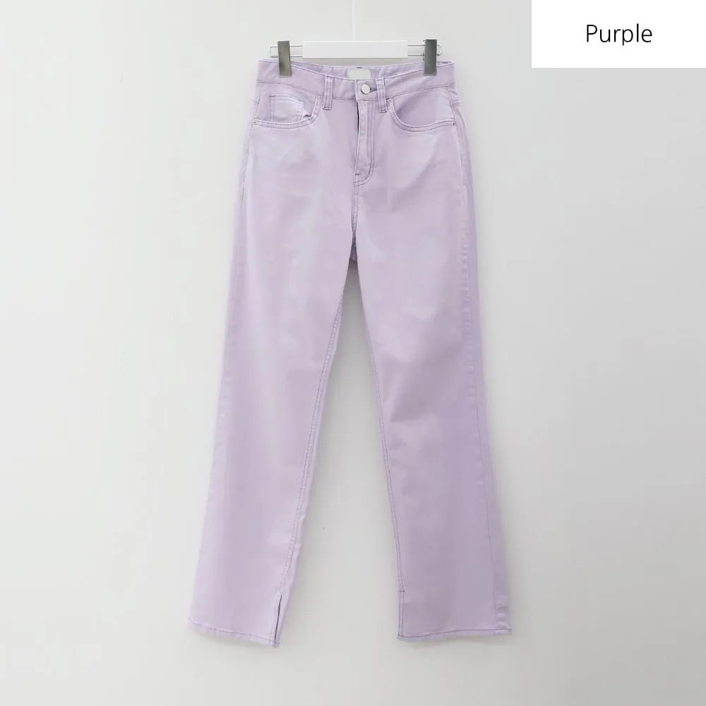 Side Slit Semi Wide Colorful Pants BY30