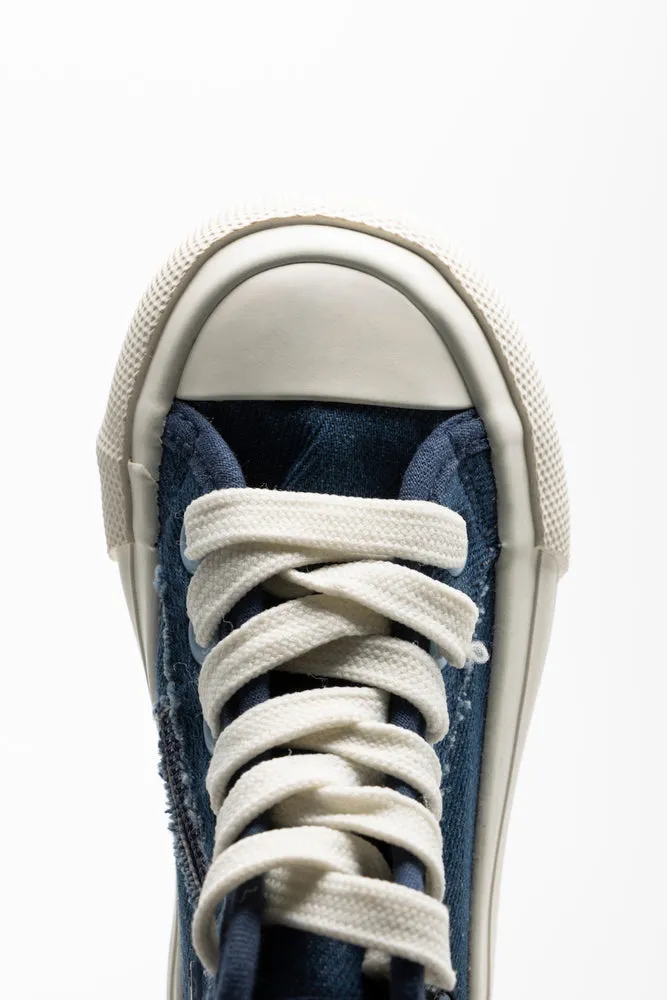 Stitch Denim High Top Sneaker Blue