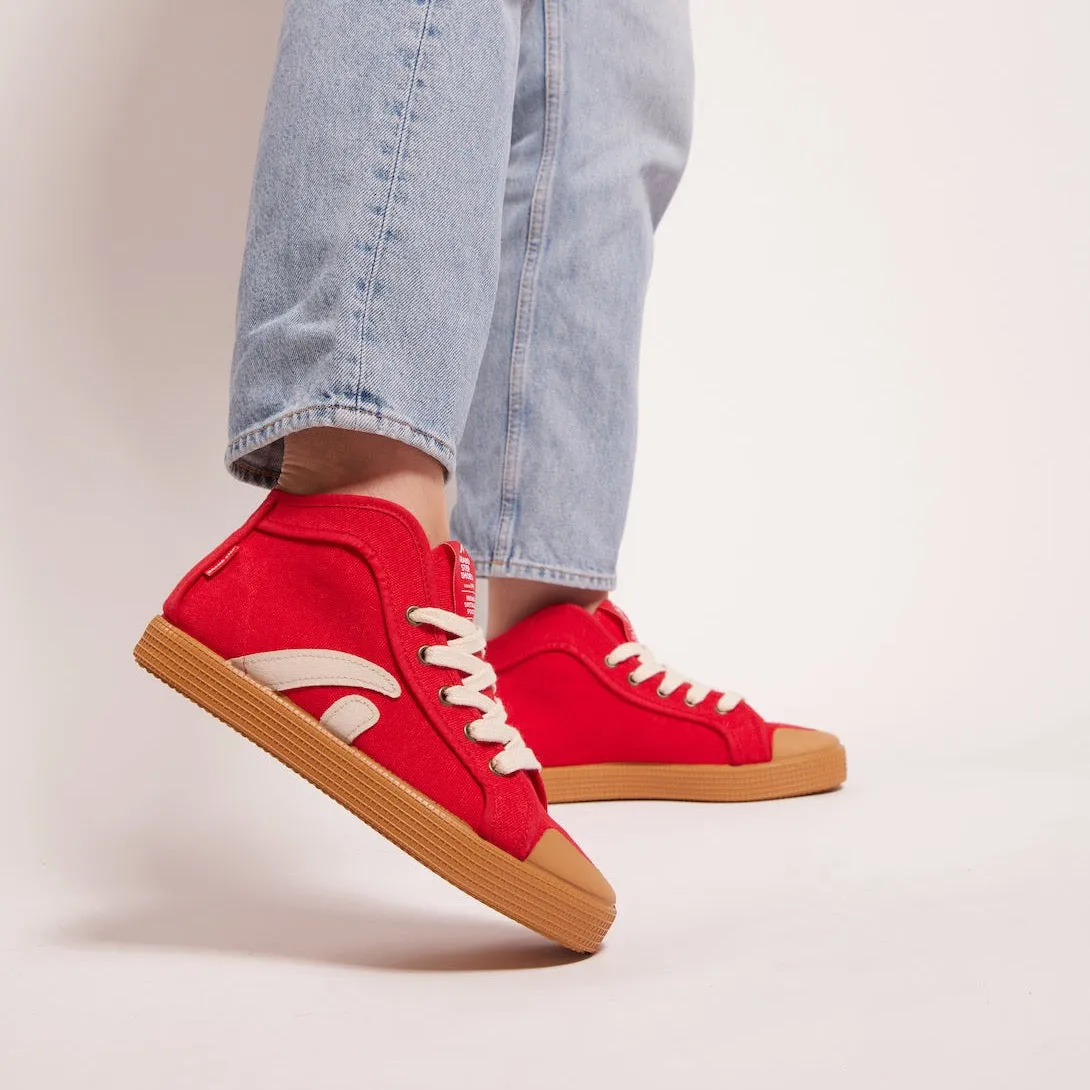 TAYLOR ORGANIC SNEAKER RED WASHED