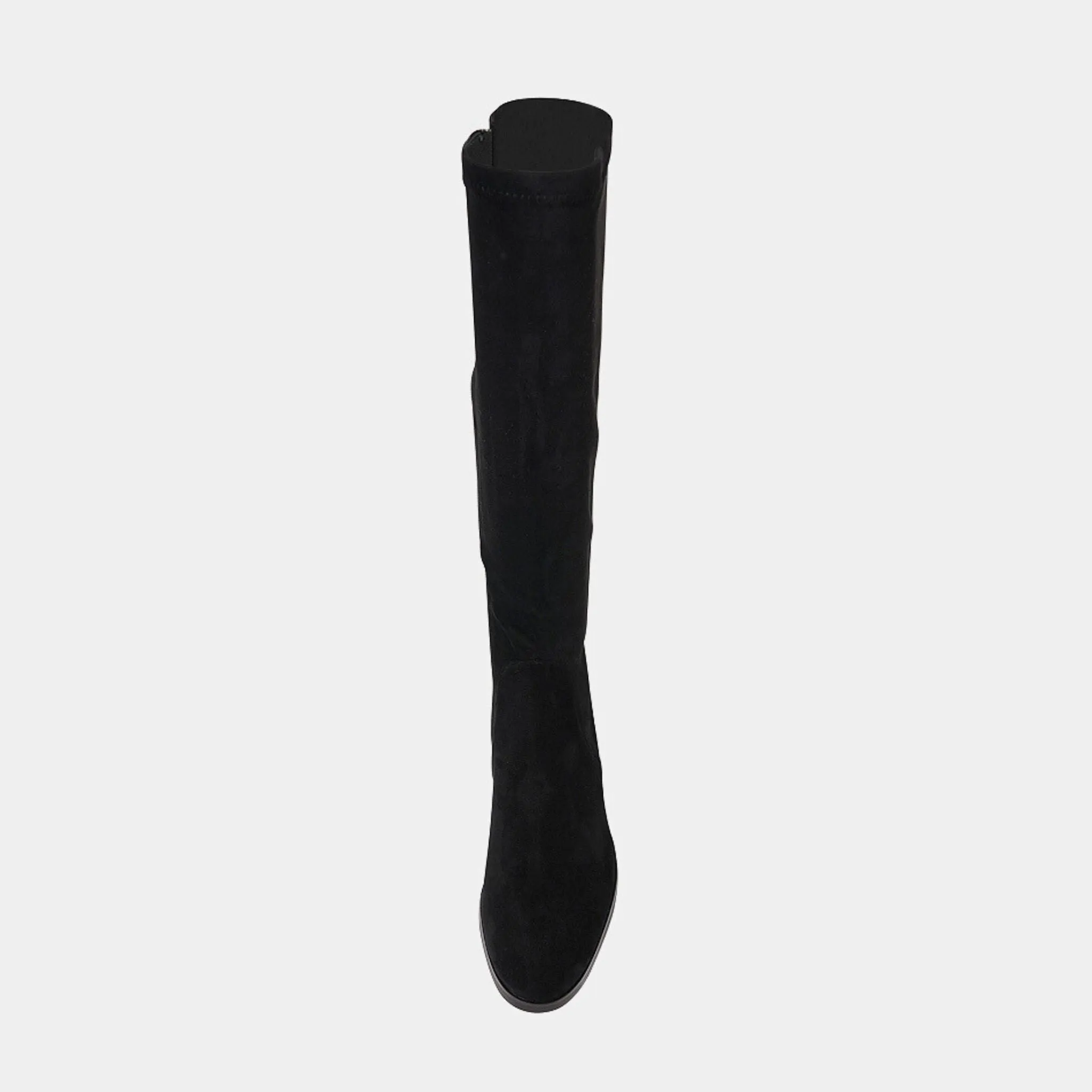 Timothie Black Stretch Microsuede Knee High Boots