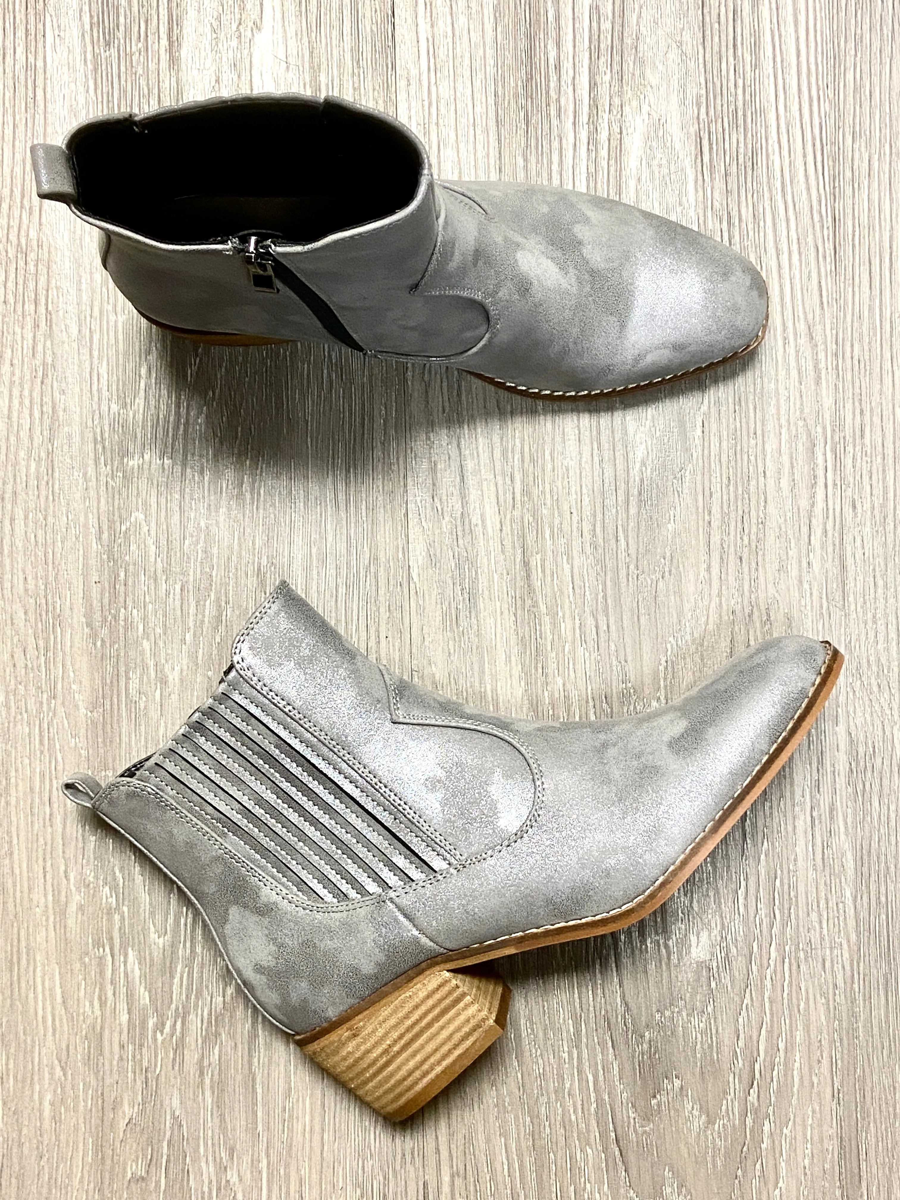Tori Grey Metallic Boots