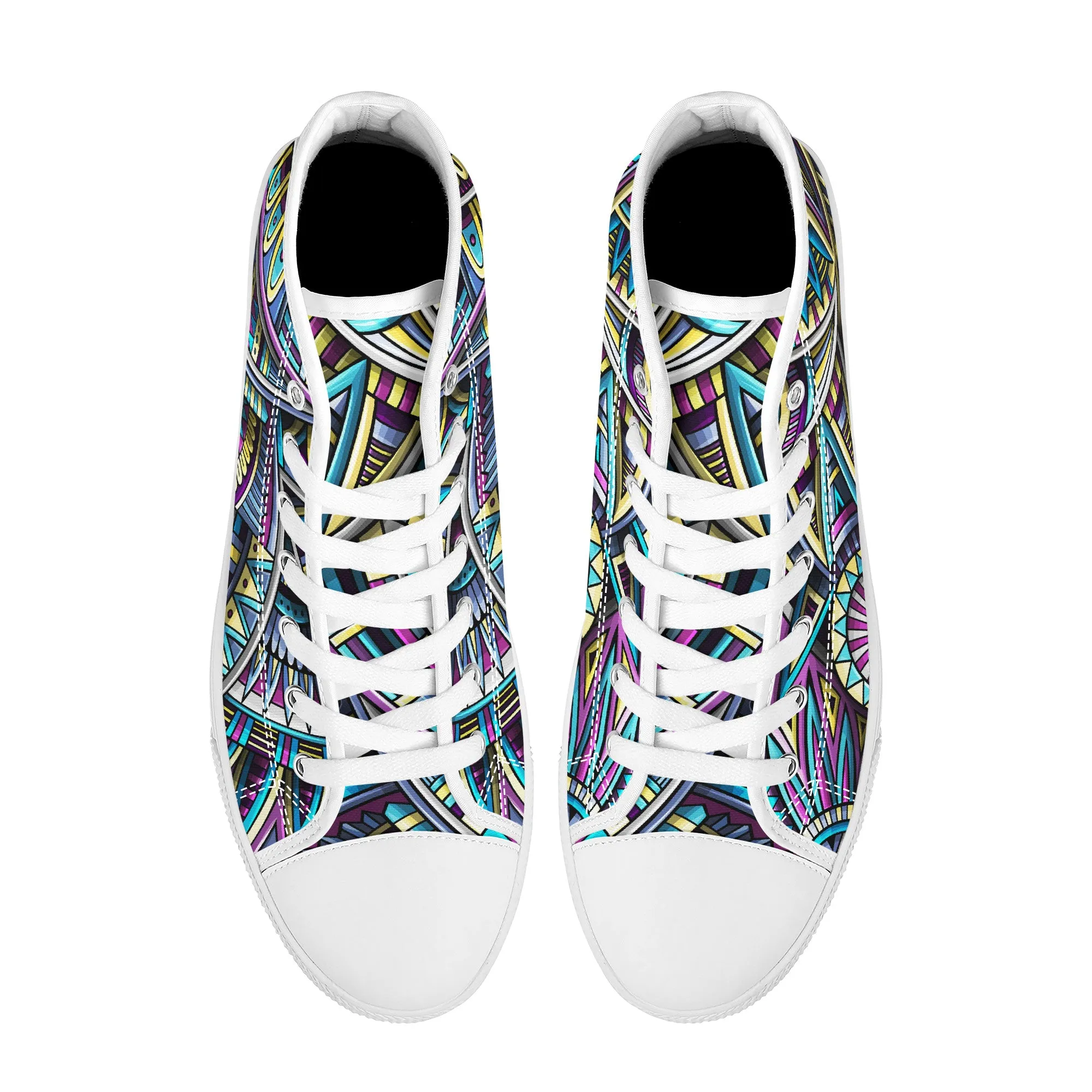 Tribal Colorful Abstract Converse Style High Tops