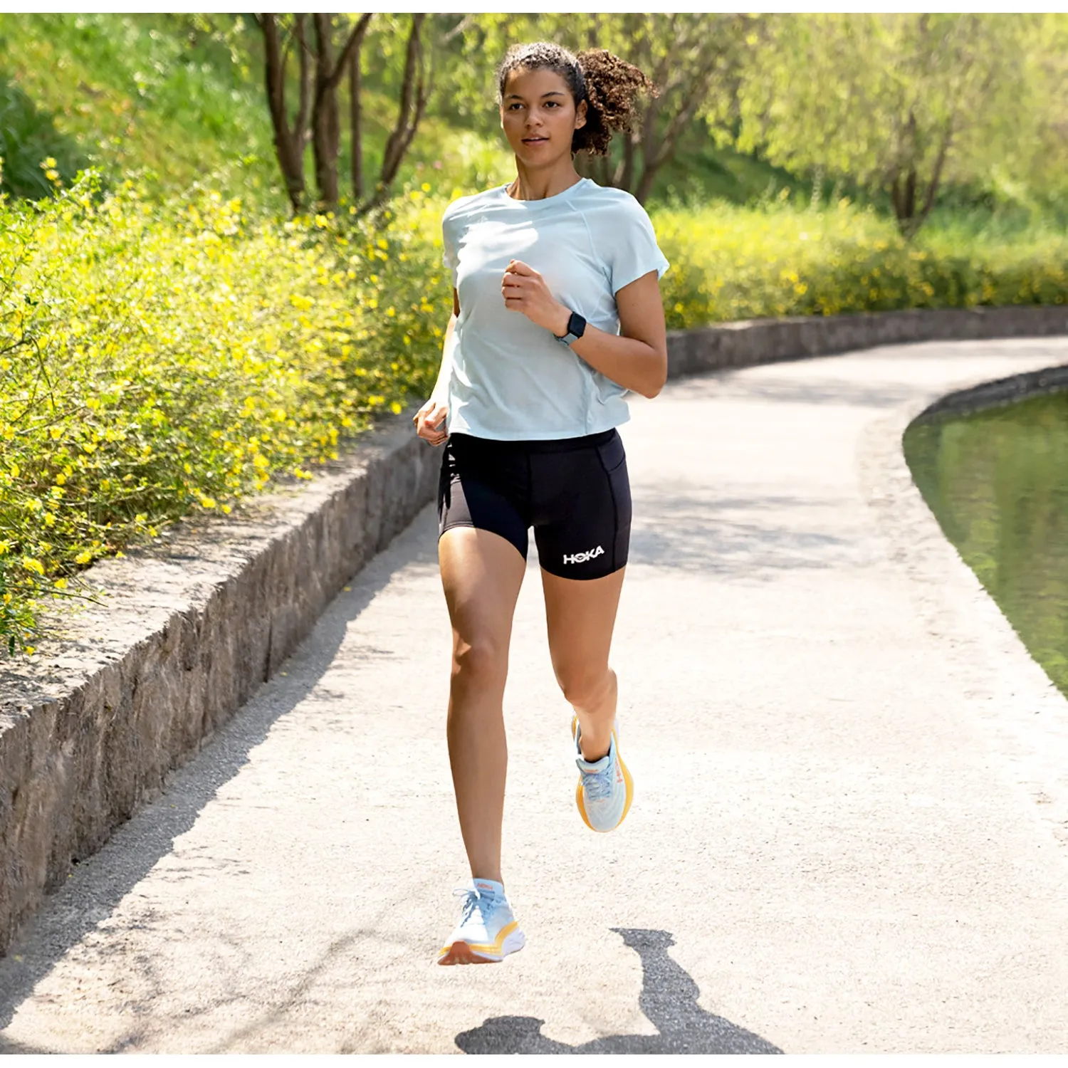 Women's Hoka Bondi 8 Harbor Mist/Lunar White Mesh